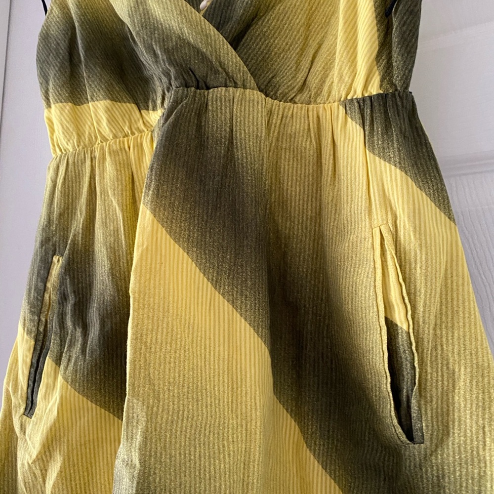 Anthropologie Maeve Mini Dress In Yellow Green Color Sz 8 ⚠️Final Price⚠️ - Picture 6 of 7